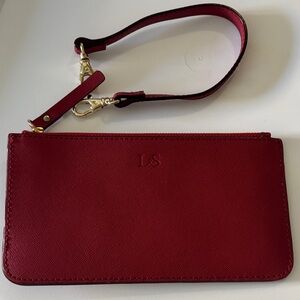Lo & Sons Red Saffiano wristlet NWOT